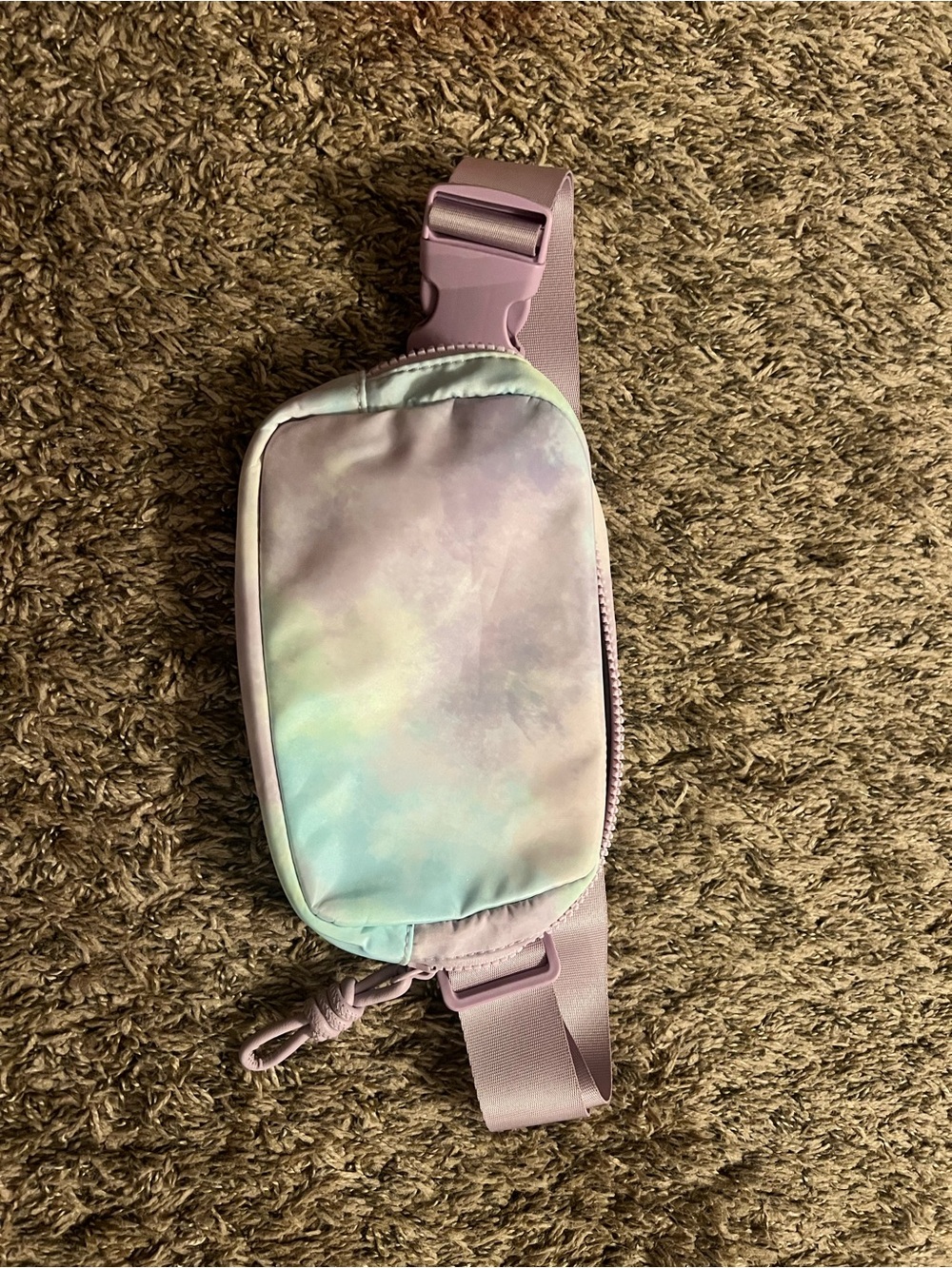 Pastel Tie-Dye Crossbody Belt Bag - Lavender